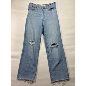 Levi's Women's Ribcage Straight Ankle Blue Denim Jeans - Size 27x27 (27x26)